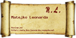 Matejko Leonarda névjegykártya